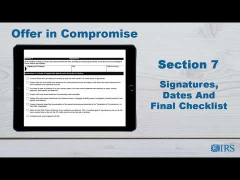 How to Complete Form 433-B (OIC) Section 7 Signatures, Dates, Final, Checklist