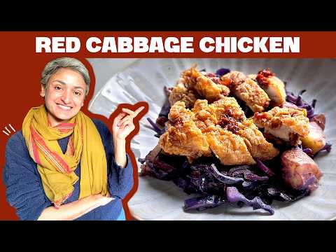 30 minute meals - CRISPY BUTTERMILK FRIED CHICKEN with RED CABBAGE