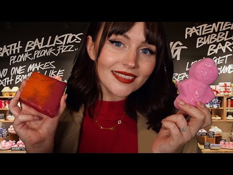 ASMR Lush Store Roleplay - Fizzing Bath Bombs and Dicing Soap