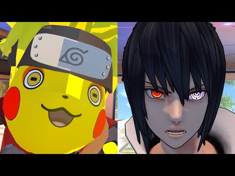 Naruto vs Sasuke BUT Naruto is a Pikachu