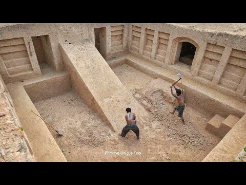 Build Amazing Tunnel Water Slide Park into Underground Swimming Pool House ( Part I )