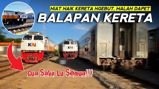P BALAP ⁉️🚂🏁 GOKIL, Keretaku Nunggu Kereta Lain yang Lagi Balapan