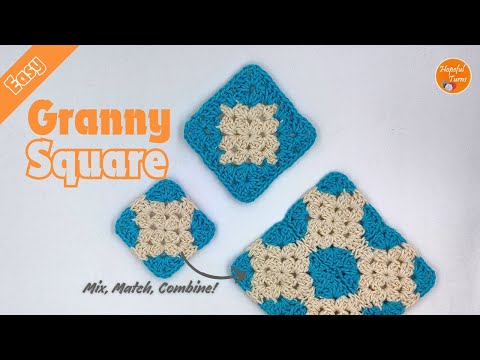 How to Crochet a Granny Square for Beginners | Unique Geometric Granny Square Pattern| Hopeful Turns