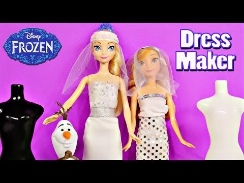 Frozen Barbie Bridal Fashion Wedding Dress Maker Disney's Frozen Elsa Princess Anna Models