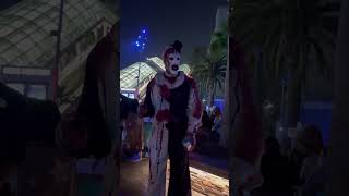 Slash meets Art the Clown at Halloween Horror Nights.    #terrifier #halloween #slash #horrornights