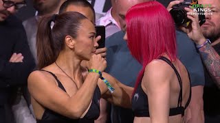 Michelle Waterson-Gomez vs. Gillian Robertson - Weigh-in Face-Off - (UFC 303: Pereira vs Procházka 2