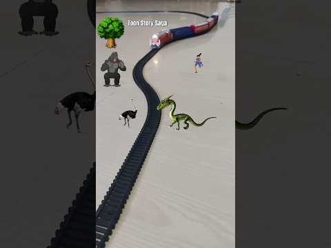 Dragon 🐉 and Ostrich meet at the railway crossing and the train is approaching fast | King Kong