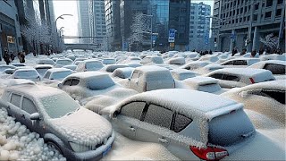 Chaos in Canada ! Snowstorm Hits Ontario and Quebec: Snow piled up, Vehicle skidded