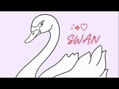 ᡣ𐭩 How to Draw a Swan Step by Step Art Tutorial | Isketchrandom ᡣ𐭩