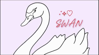 ᡣ𐭩 How to Draw a Swan Step by Step Art Tutorial | Isketchrandom ᡣ𐭩