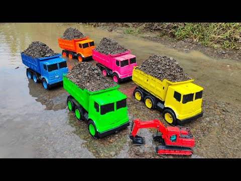 Membersihkan Truk Tronton Pasir Dan Menemukan Mobil Mobilan Beko, Bulldozer, Tayo, Crane, Damkar