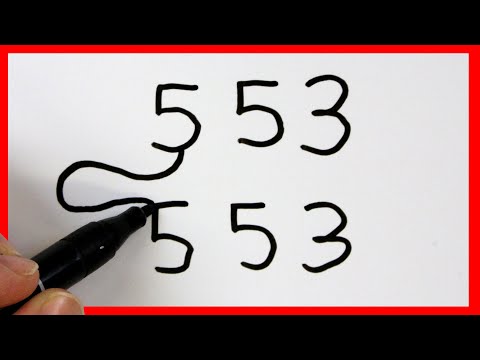 INCREIBLE 😱 Dibuja 2 perros con el numero 553 😱DIBUJO MUY FÁCIL 🔥365bocetos nombres números y truco