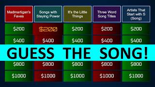 Guess the Song Jeopardy Style | Quiz #123