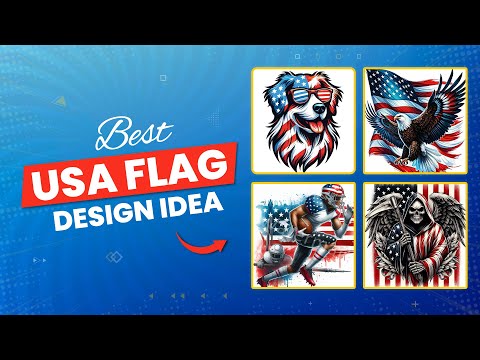USA Flag With Animal Design Idea - Patriotic USA Flag Vector Clipart