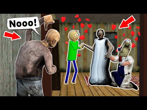 Baldi x Ice Scream fell in love Granny !! - funny horror animation (60 min. super collection)