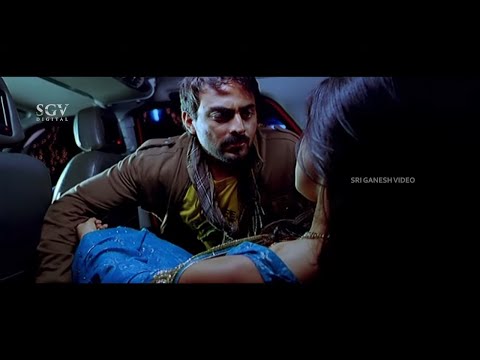 Karthik Jayaram is Forcefully Touching Pranitha in Car | Jarasandha Movie Scene | Duniya Vijay