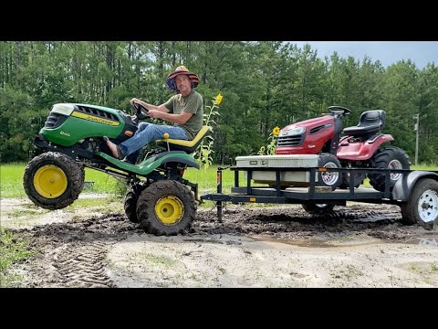 Mudding with the Lifted John Deere, Clifford, and Emily