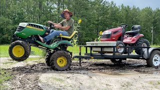 Mudding with the Lifted John Deere, Clifford, and Emily