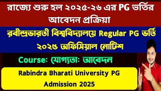 Rabindra Bharati University PG Admission 2025: How To Apply Online: RBU M.A: MFA: MVA Admission 2025