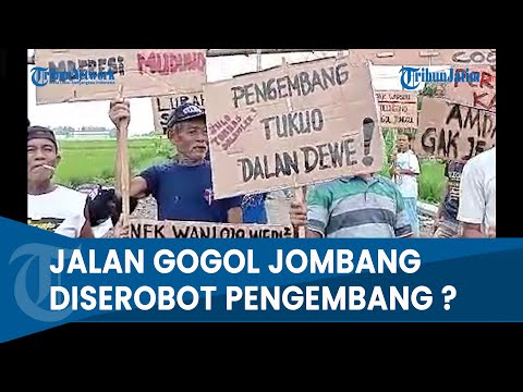 PETANI BLOKIR TANAH GOGOLAN TUNGGORONO JOMBANG, Tuding Pengembang Perumahan Serobot Tanah