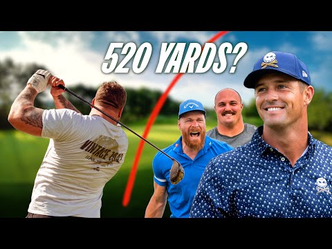 Strongman Takes on Pro Golfers in EPIC LONG DRIVE SHOWDOWN