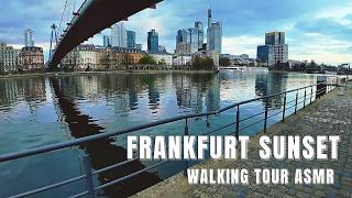 Frankfurt Sunset Walk | Main River ASMR | 4K Golden Hour Walking Tour