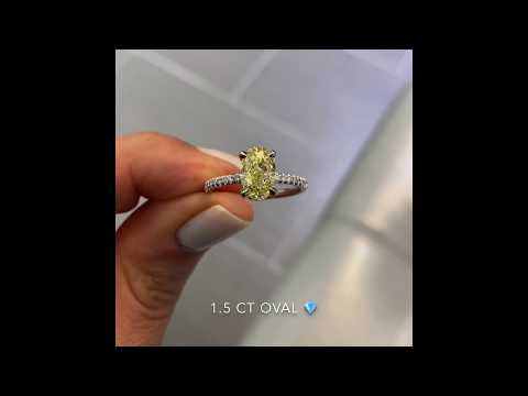 1.54 ct Fancy Yellow Oval Diamond Engagement Ring