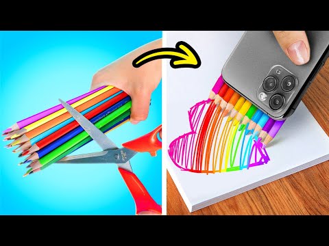 FANTÁSTICO ARTESANATO DE VOLTA ÀS AULAS! Rainbow Hacks fáceis para alunos inteligentes por 123 GO!