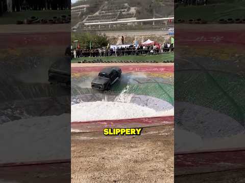 Car vs Truck Climbing Slippery Pit 😲 #shorts