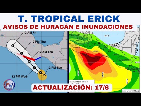 T. Tropical ERICK. AVISOS por HURACÁN e Inundaciones
