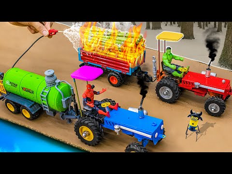 DIY mini tractor transporting water rescue heavy truck | Diy mini WATER TANKER