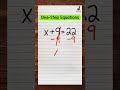 Understanding One-Step Equations