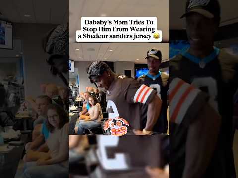DaBaby’s Mom Tries To Stop Him From Wearing A Shedeur Sanders Jersey 😂🏈#shorts #viral #funny #nfl