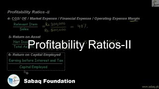 Profitability Ratios-II