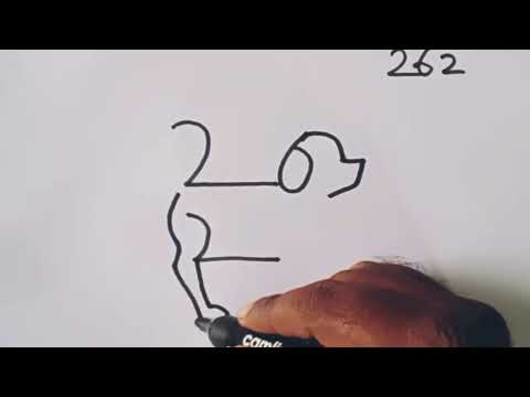 Dog 🐕 drawing with number 262 / Dog drawing easy step by step / Cute animal drawing