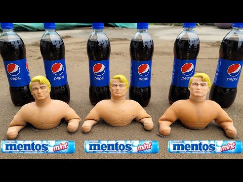Coca Cola, Different Fanta, Mtn Dew, Pepsi,Sprite and Stretch Armstrong vs Mentos in Big Underground