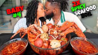 BABY #4 + 2X SPICY SEAFOOD BOIL CHALLENGE WITH MY HUSBAND