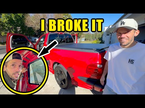 Ford Lightning rear window replacement and Truxedo install