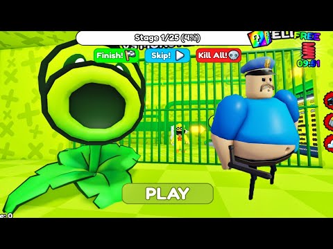 PLANTS VS MONSTERS VS BARRY'S PRISON RUN! SCARY OBBY #roblox #obby