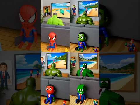 GTA V - RED SPIDEY TUMS OFF THE TV TO HALK AI AND MINECRAFT VERSIONS #shorts