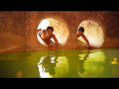Build Beautiful Temple Underground House And WaterSlide Tunnel Swimming Pools