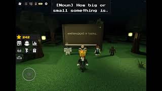 playing spelling bee on roblox (getting a win)