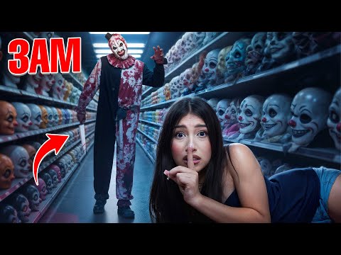 WE SPENT 24 hrs at SPIRIT HALLOWEEN 😱(scary) eslis