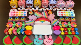 Clay and Glitter! Mixing Random Into Slime! Satisfying Slime Video! ASMR!