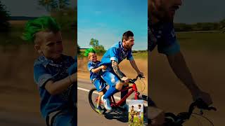 Ronaldo and his son built a banana car. Messi doesn't like it. #ronaldo #football #messi #funny