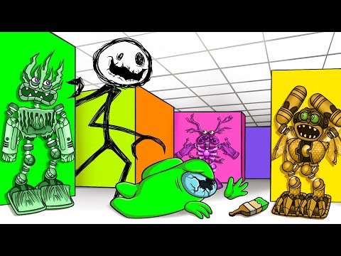 Wubbox in Color or Die: Mini Crewmate and Wubbox in Spooky Roblox Color or Die | Among Us Animation