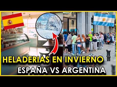 HELADERIAS en INVIERNO | ARGENTINA vs ESPAÑA