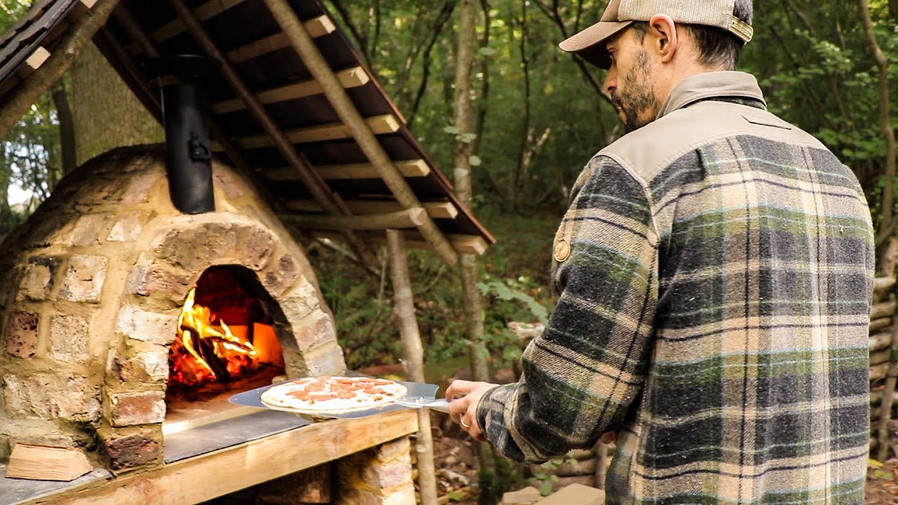 Cooking the First Pizza in the Brick Pizza Oven!
