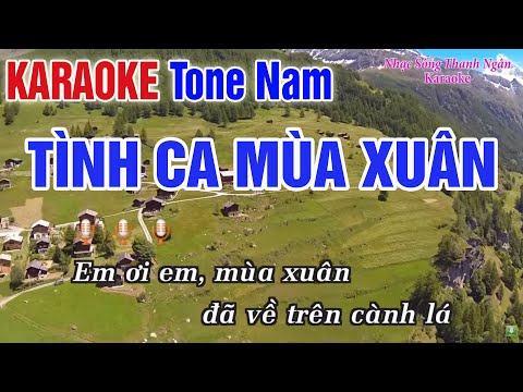 Tình Ca Mùa Xuân Karaoke Tone Nam 2024 | Nhạc Sống Thanh Ngân