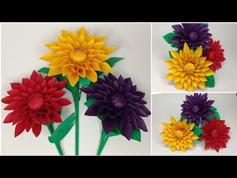 Paper Flower Making Tutorial || How to make flowers with paper || DIY crafts